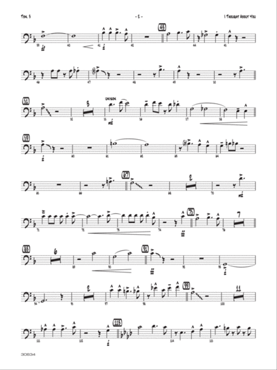 I Thought About You: 3rd Trombone Jazz Ensemble scores gallery preview page 2