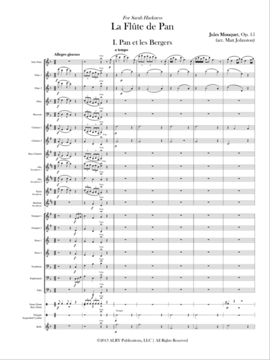 La Flute de Pan for Solo Flute and Concert Band (Full Score ONLY) Concert Band scores gallery preview page 2