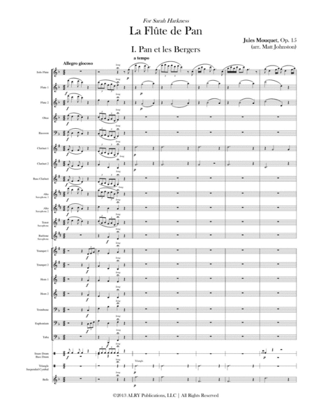 La Flute de Pan for Solo Flute and Concert Band (Full Score ONLY)