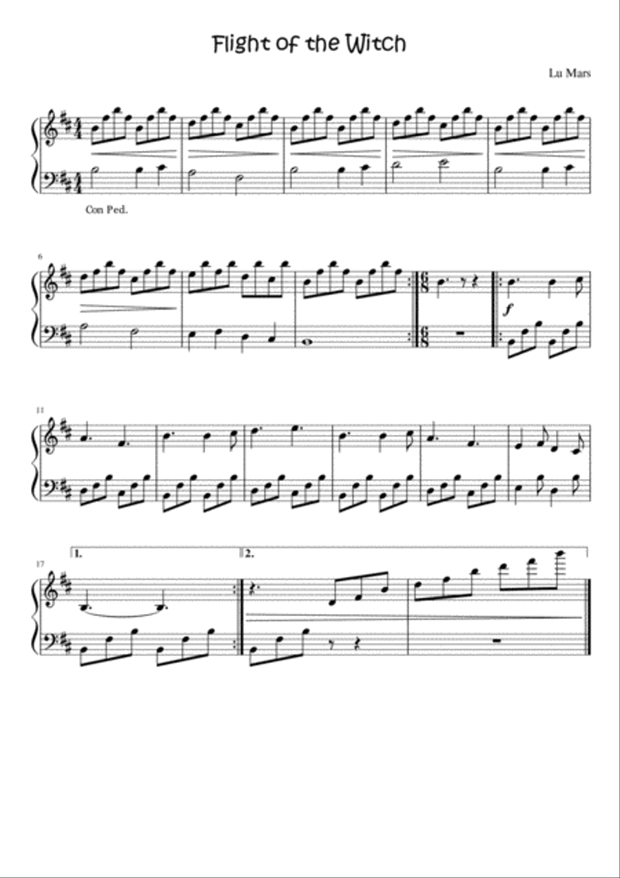 Flight of the Witch Flight of the Witch Piano Solo scores gallery preview page 1