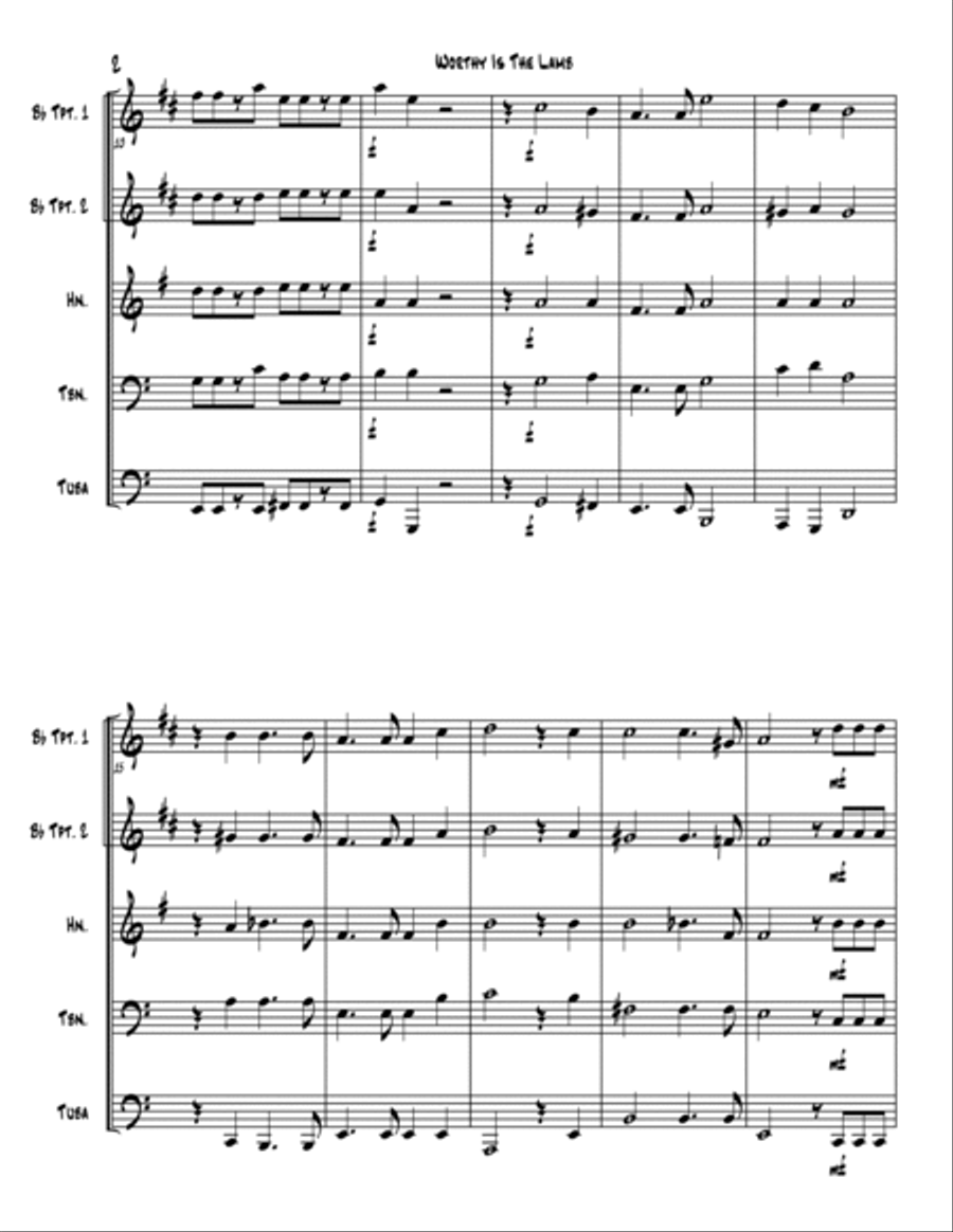 Worthy Is The Lamb Worthy Is The Lamb Brass Ensemble scores gallery preview page 2