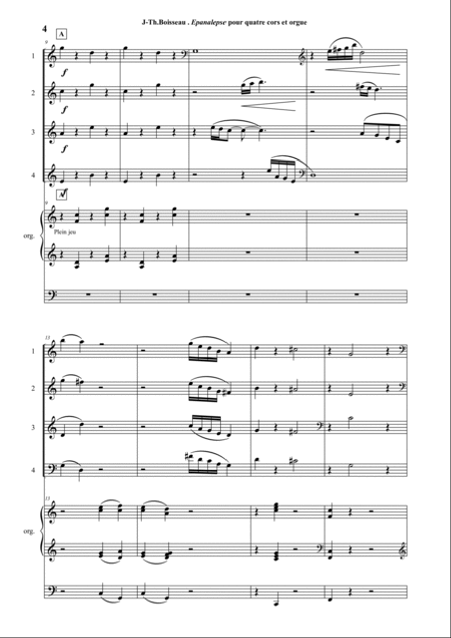 Epanalepse for four horns and organ Small Ensemble scores gallery preview page 4