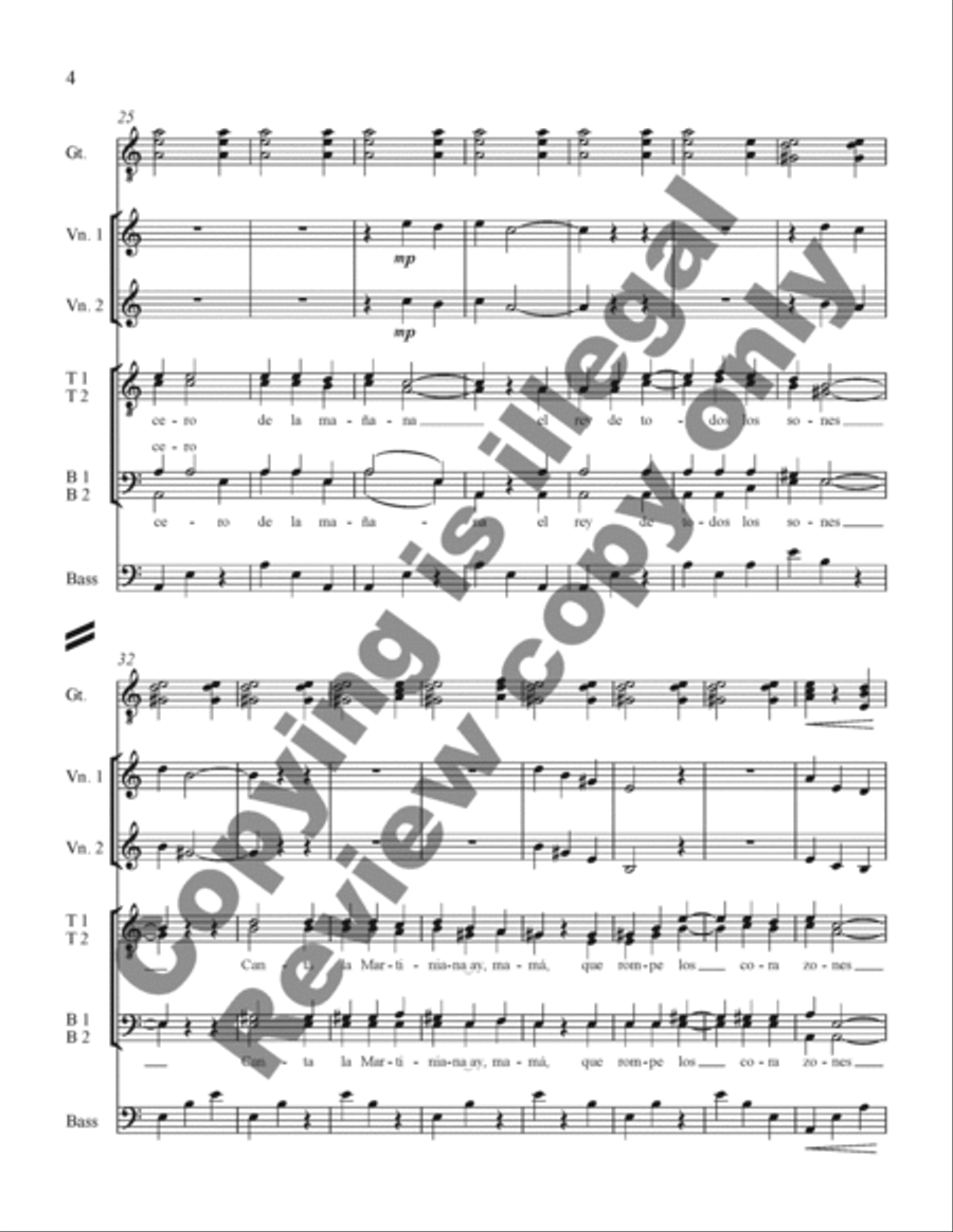 Three Mexican Folk Songs (TTBB Full Score) TTBB scores gallery preview page 14