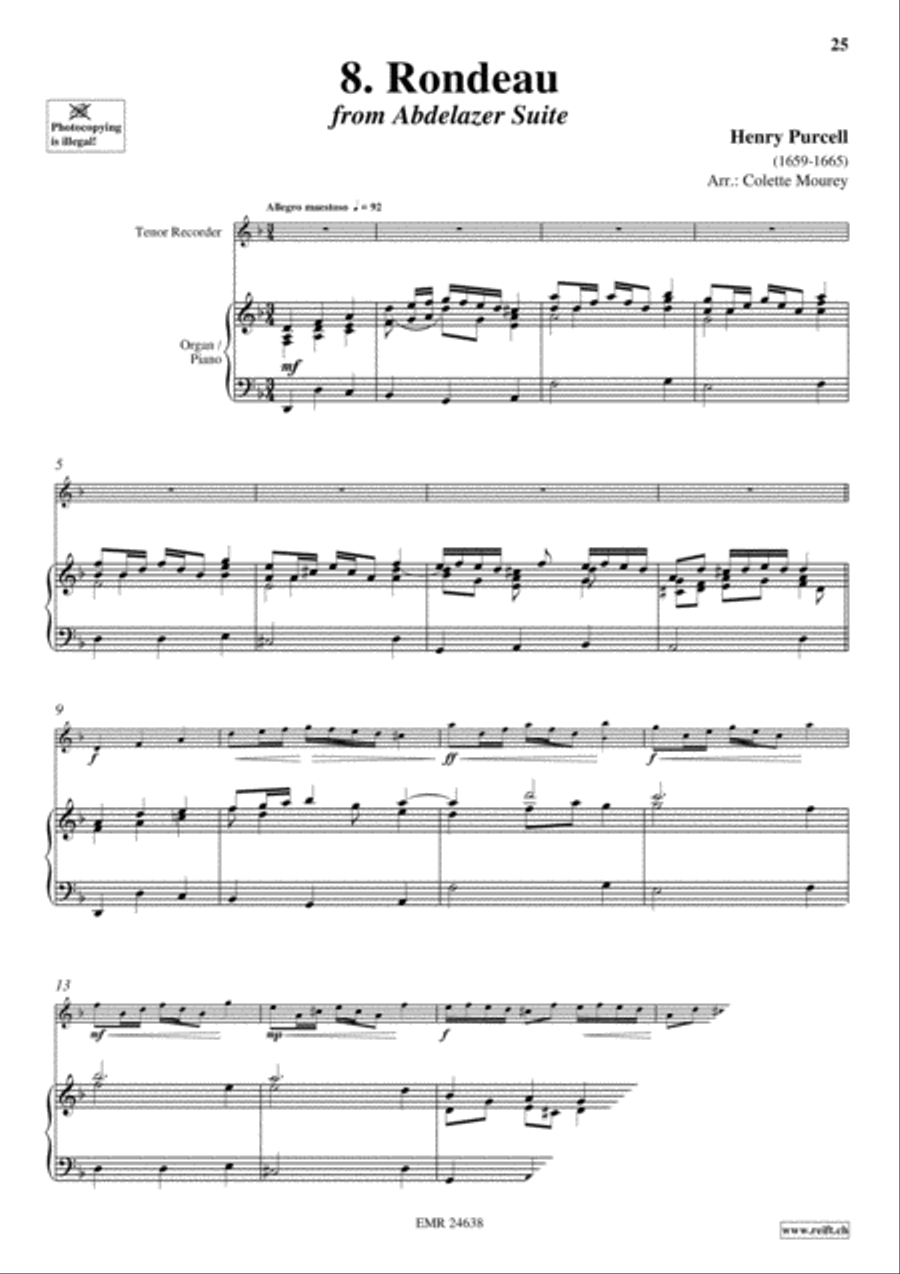 40 Greatest Baroque Hits Volume 2 Tenor Recorder scores gallery preview page 10
