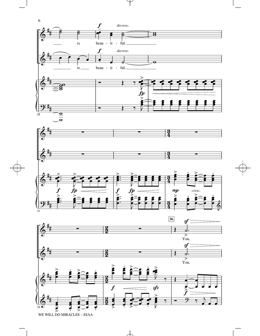 We Will Do Miracles SSA scores gallery preview page 4
