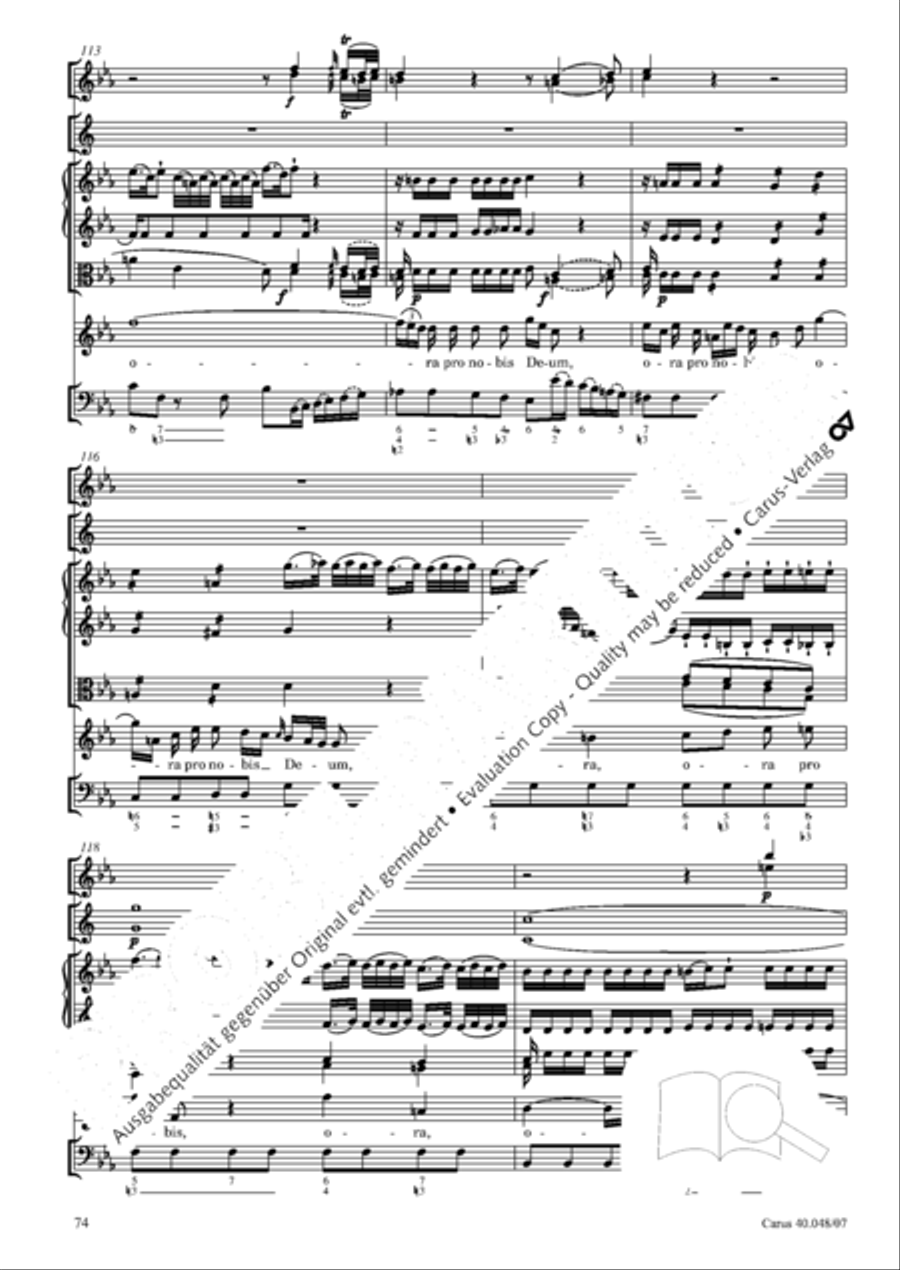 Regina coeli in B-Flat Major, K. 127 4-Part scores gallery preview page 75