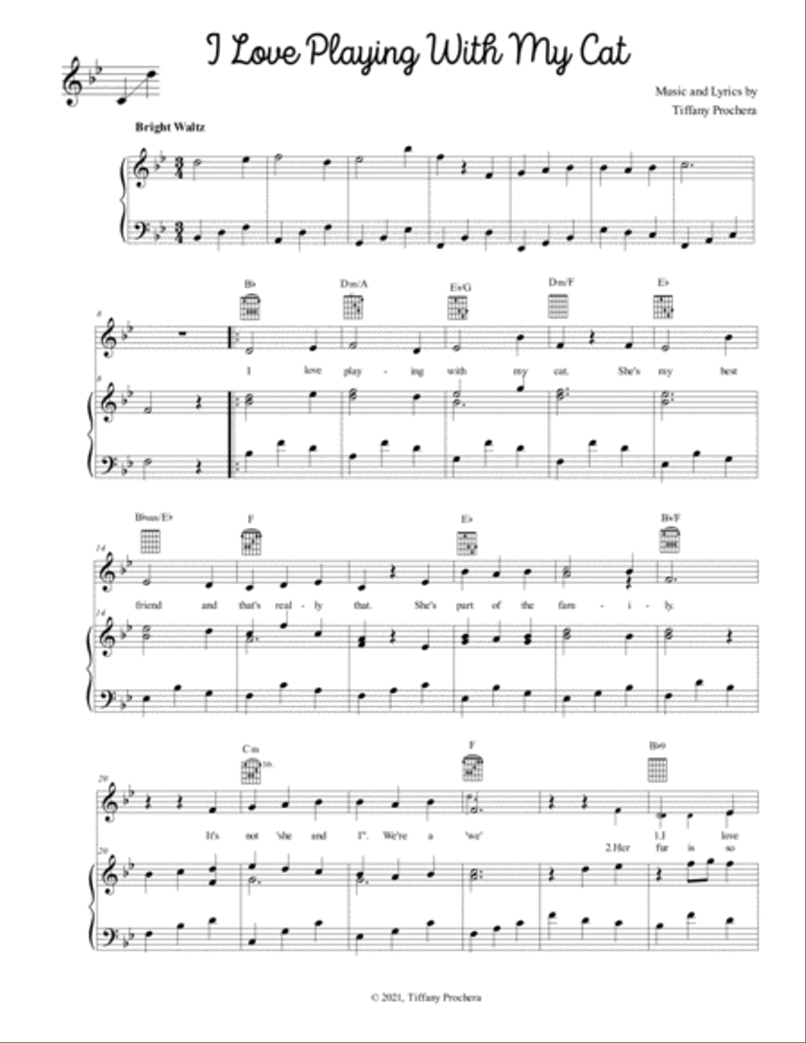I Love Playing With My Cat Soprano Voice scores gallery preview page 2