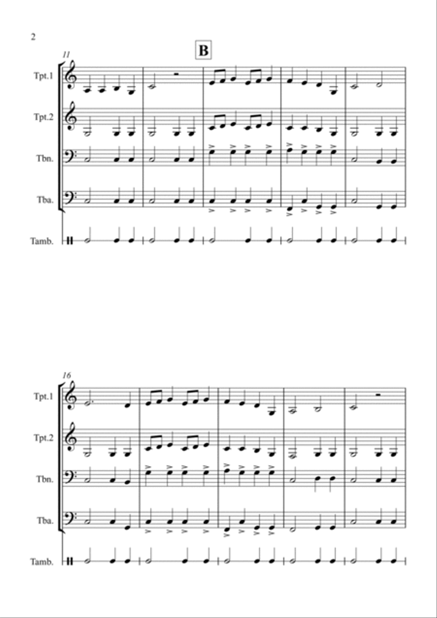 Rigaudon by Purcell for Brass Quartet Brass Quartet scores gallery preview page 2