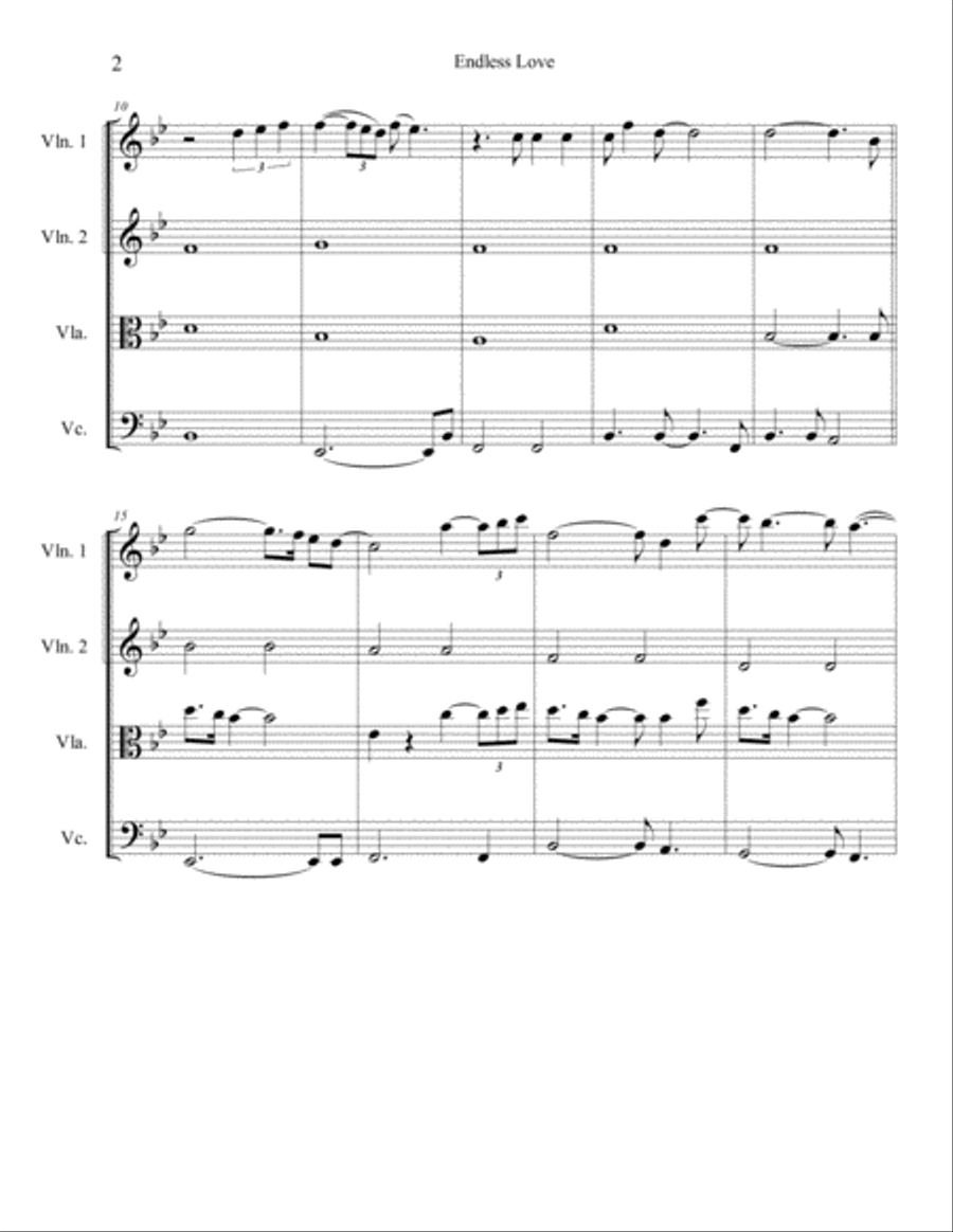 Endless Love String Quartet scores gallery preview page 2