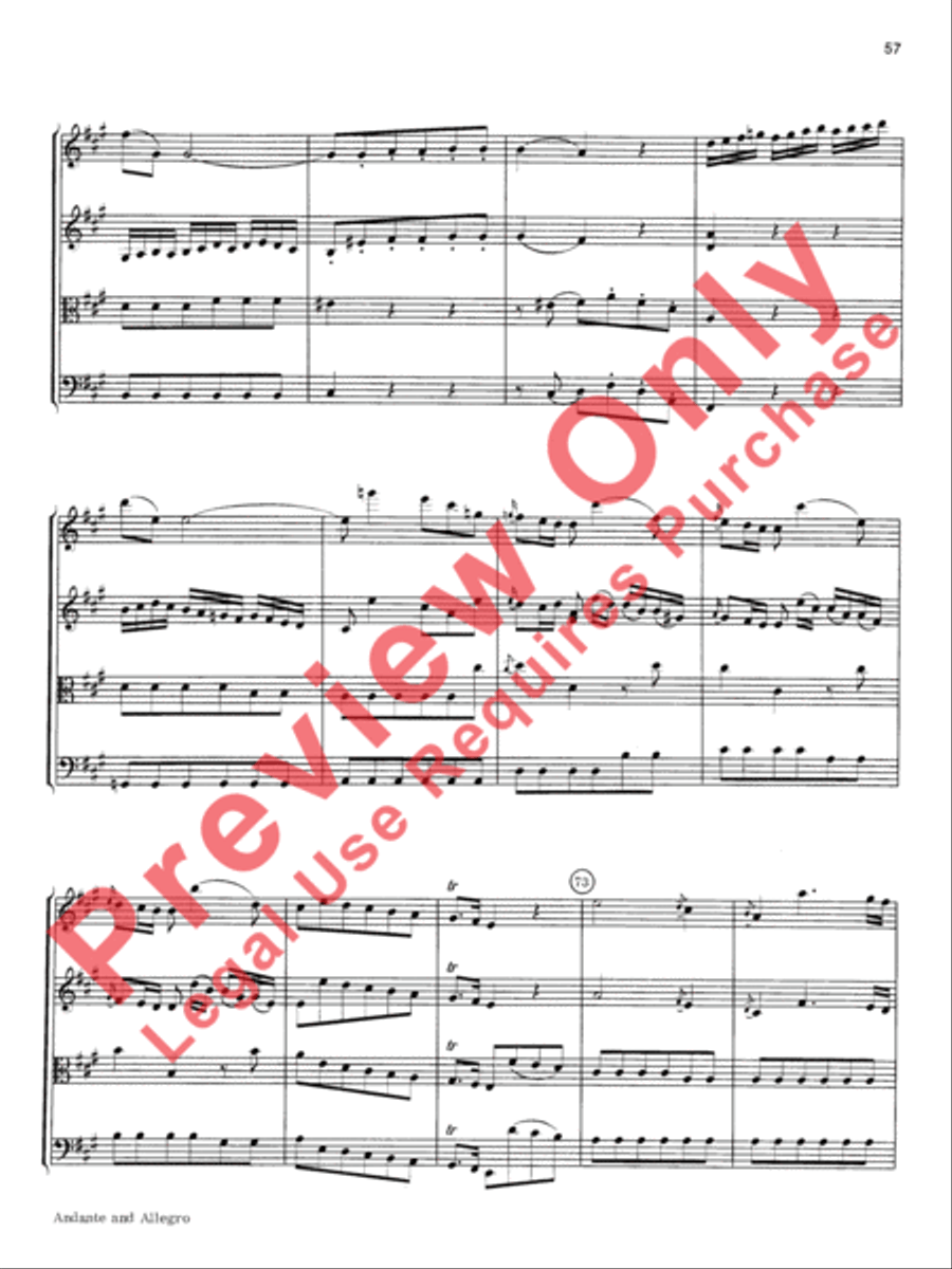 Mozart String Quartets String Quartet scores gallery preview page 58
