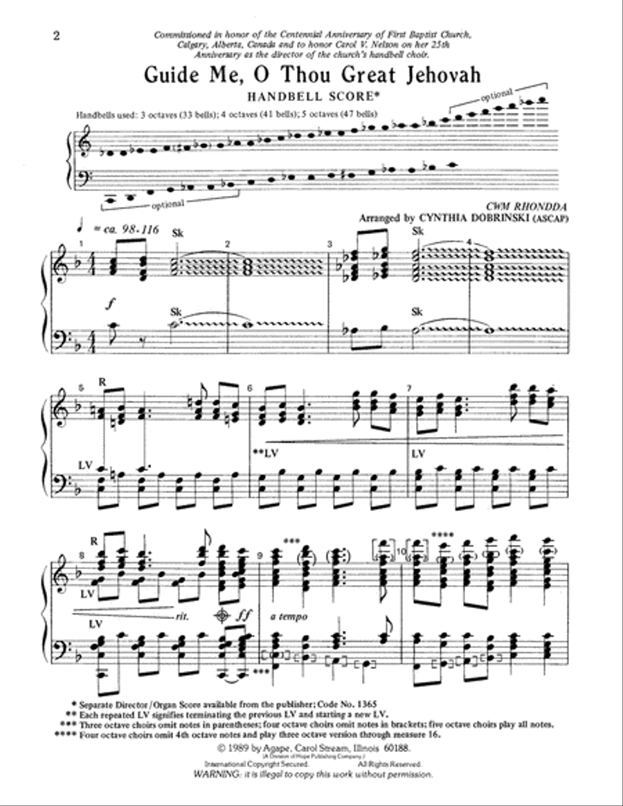Guide Me, O Thou Great Jehovah 5-Octaves scores gallery preview page 3
