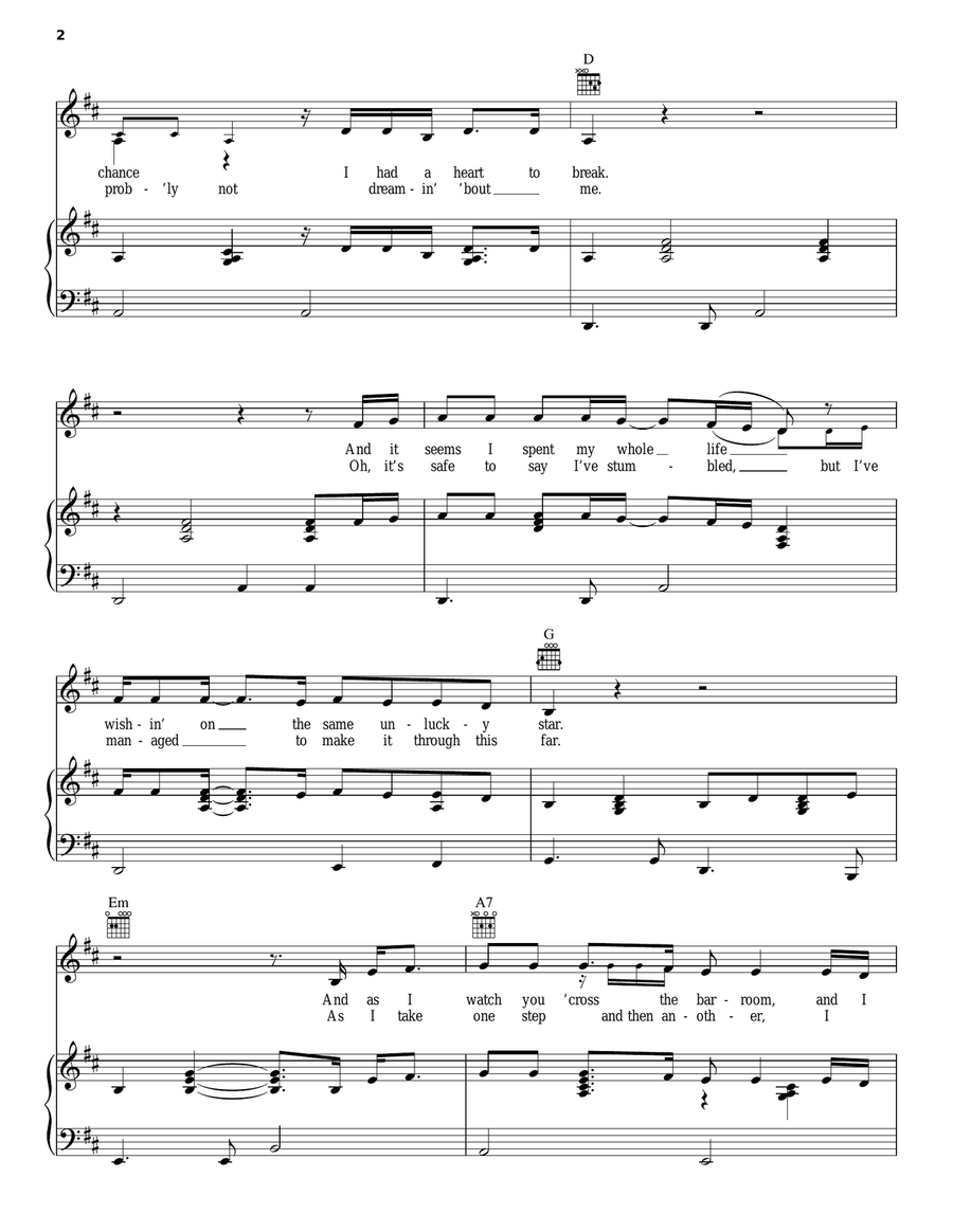 Chances Are Piano, Vocal, Guitar scores gallery preview page 2