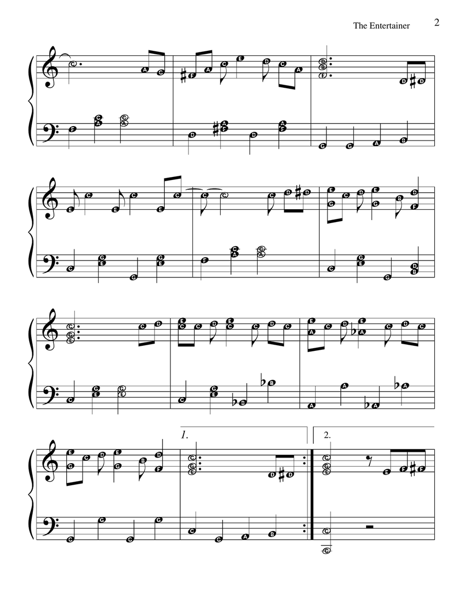 The Entertainer Easy Piano scores gallery preview page 2