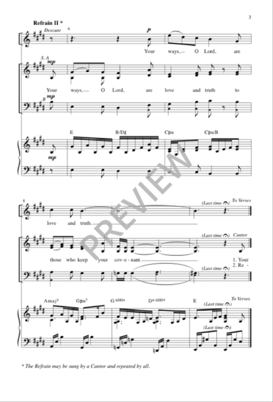 Psalm 25: Teach Me Your Ways / Your Ways, O Lord 3-Part scores gallery preview page 4