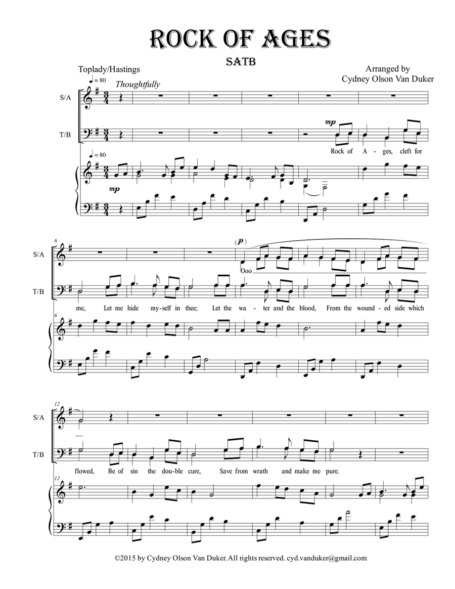 Rock of Ages 4-Part scores gallery preview page 1