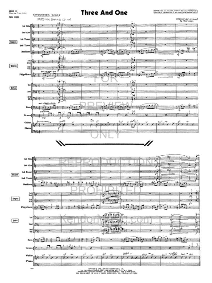 Three And One Jazz Ensemble scores gallery preview page 2