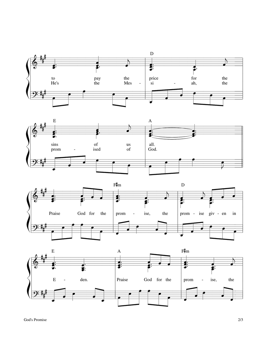 God's Promise Piano, Vocal scores gallery preview page 2