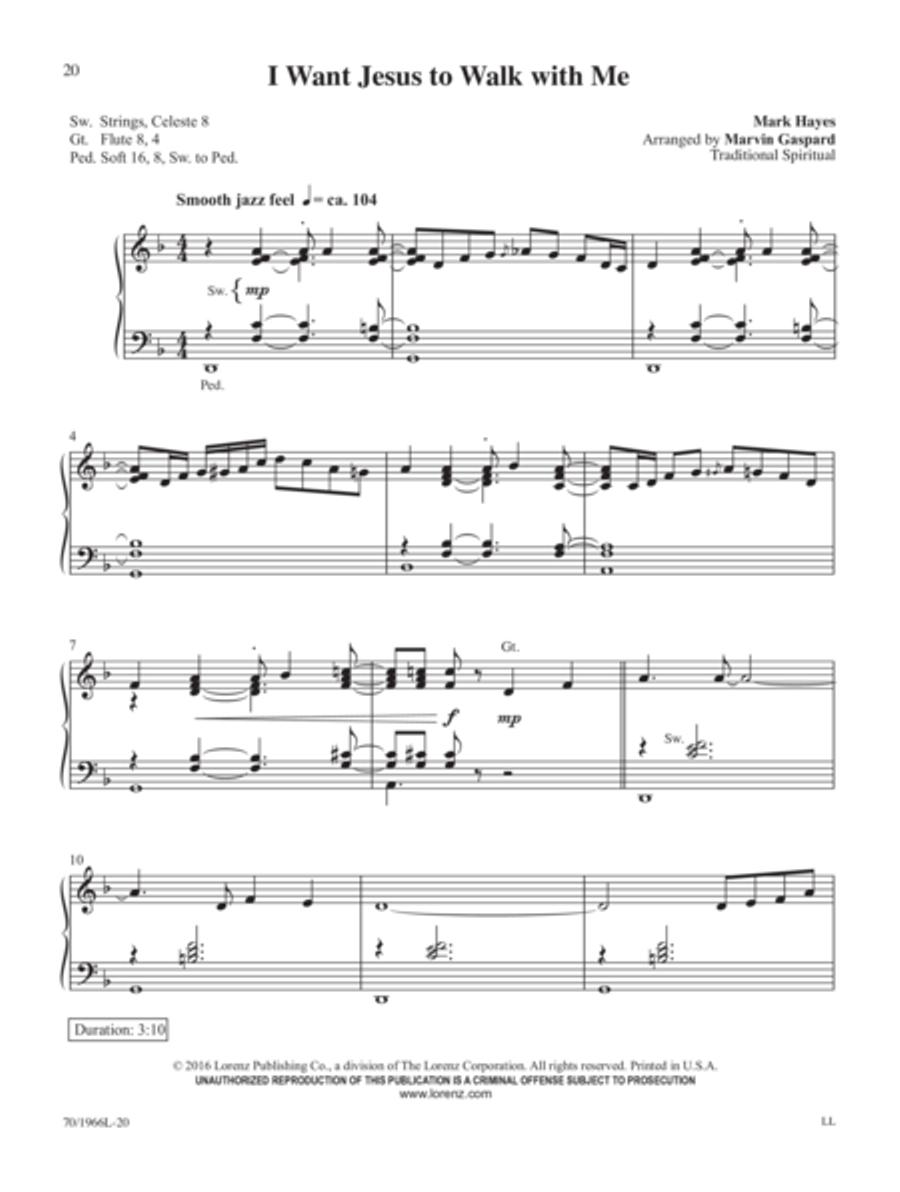 Mark Hayes: Spirituals for Organ Organ Solo scores gallery preview page 10