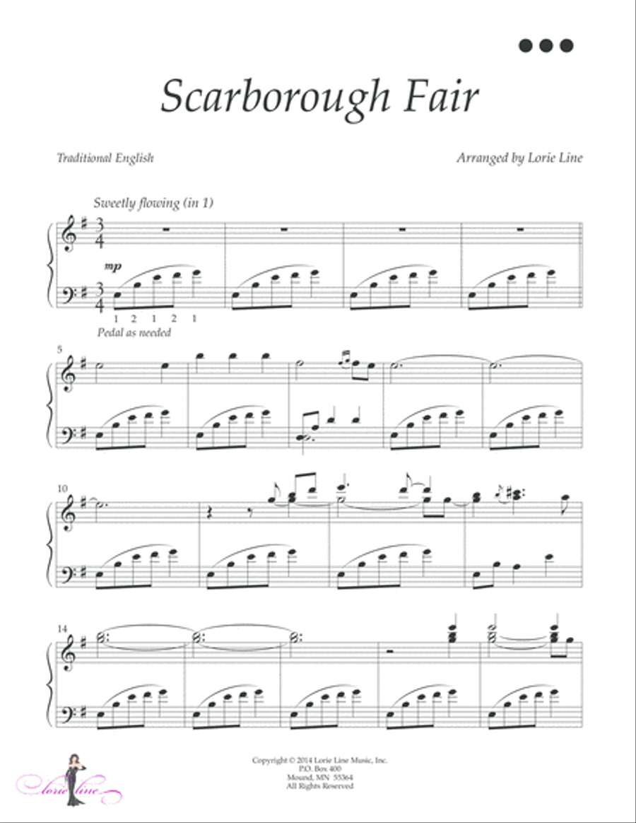 Scarborough Fair Piano Solo scores gallery preview page 2