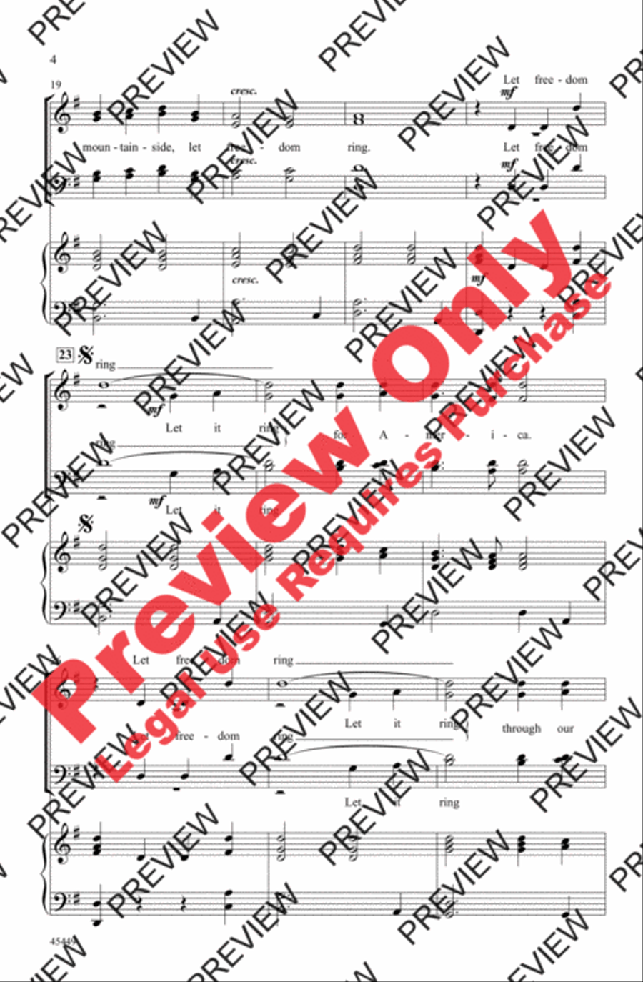 Let Freedom Ring! 4-Part scores gallery preview page 4