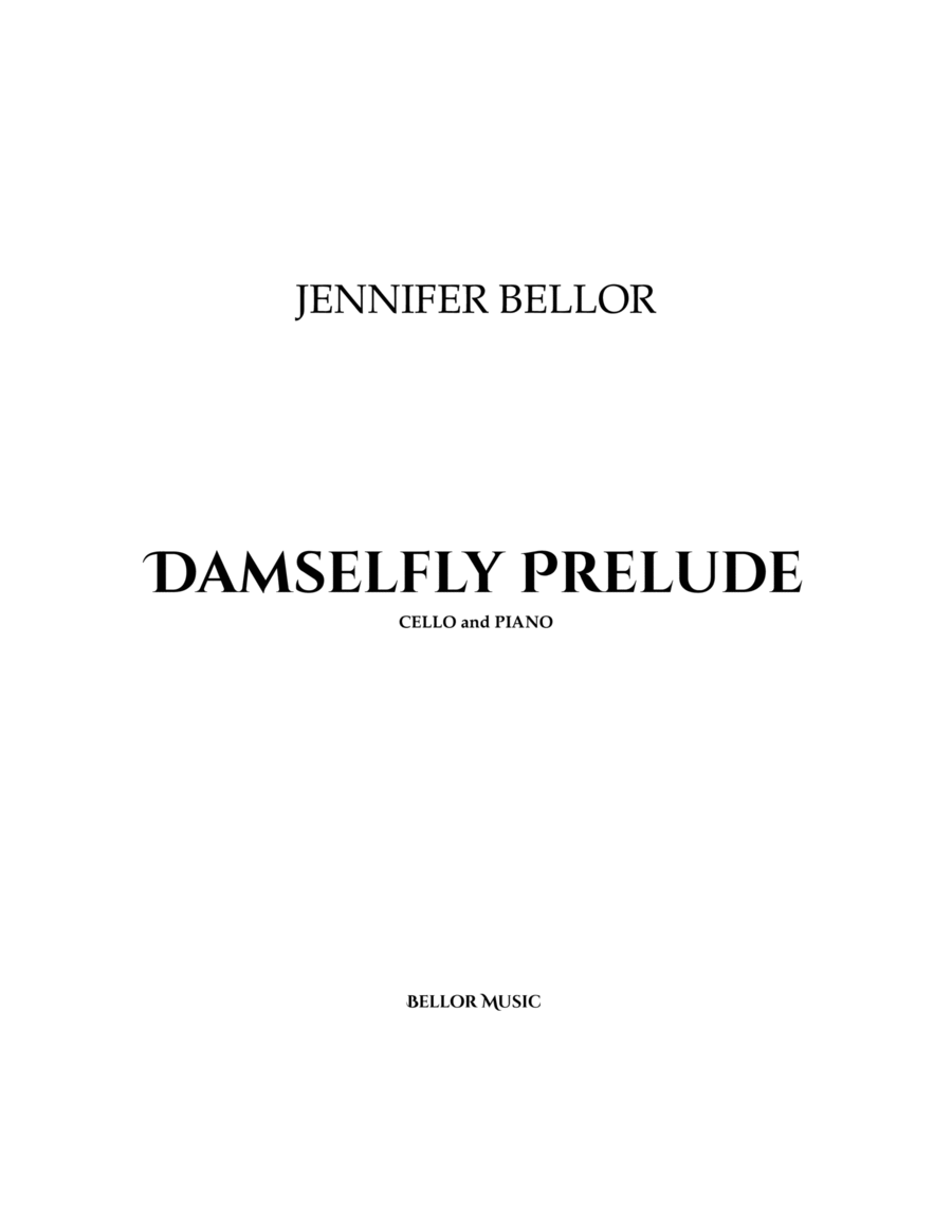 Damselfly Prelude - five-string baroque cello (or violoncello) and fortepiano (or piano) Chamber Music scores gallery preview page 1