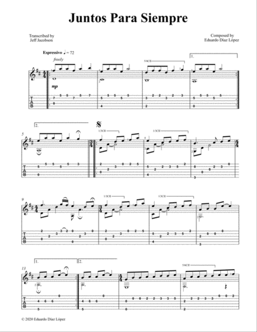 Juntos Para Siempre Juntos Para Siempre Guitar Tablature scores gallery preview page 2