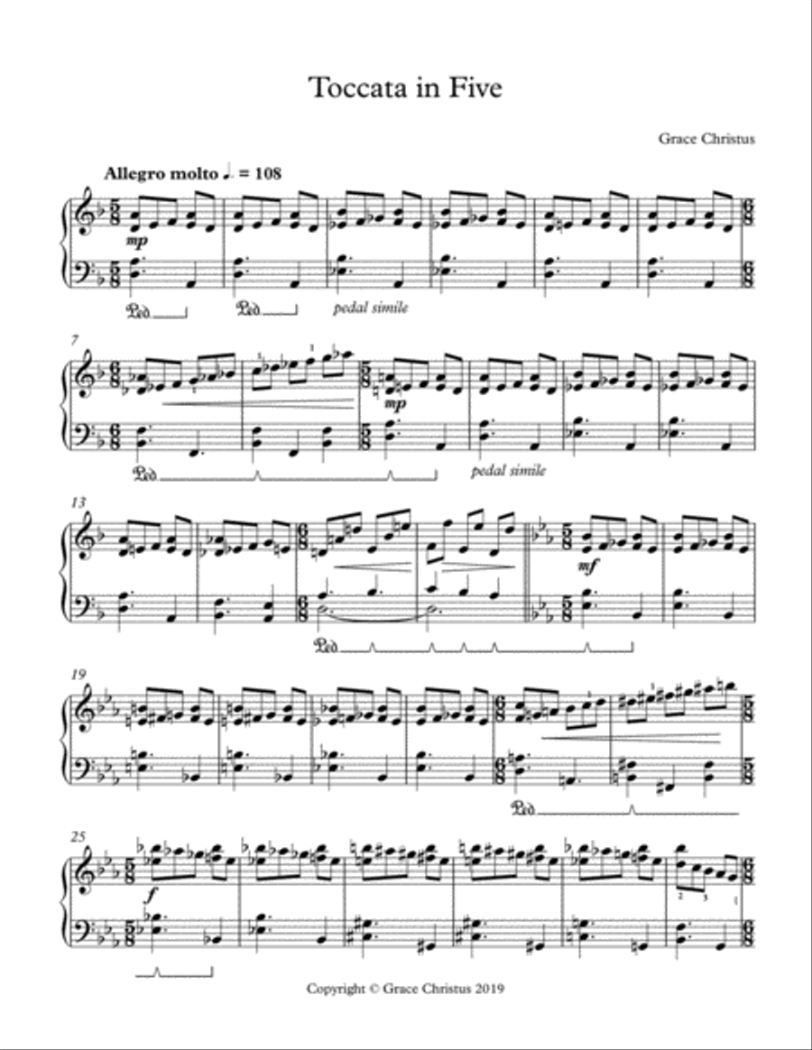 Toccata in Five Piano Method scores gallery preview page 1