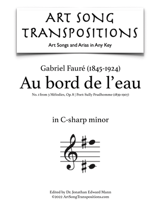 Book cover for FAURÉ: Au bord de l'eau, Op. 8 no. 1 (transposed to C-sharp minor)