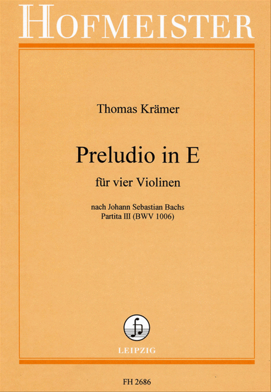 Preludio in E. Nach Johann Sebastian Bachs Partita III, BWV 1006 Violin scores gallery preview page 1