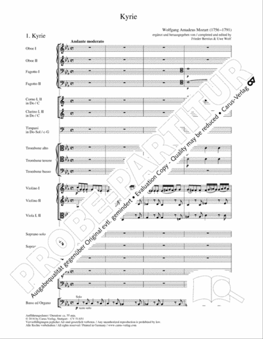 C Minor Mass, K. 427 (Missa in c KV 427) 4-Part scores gallery preview page 17
