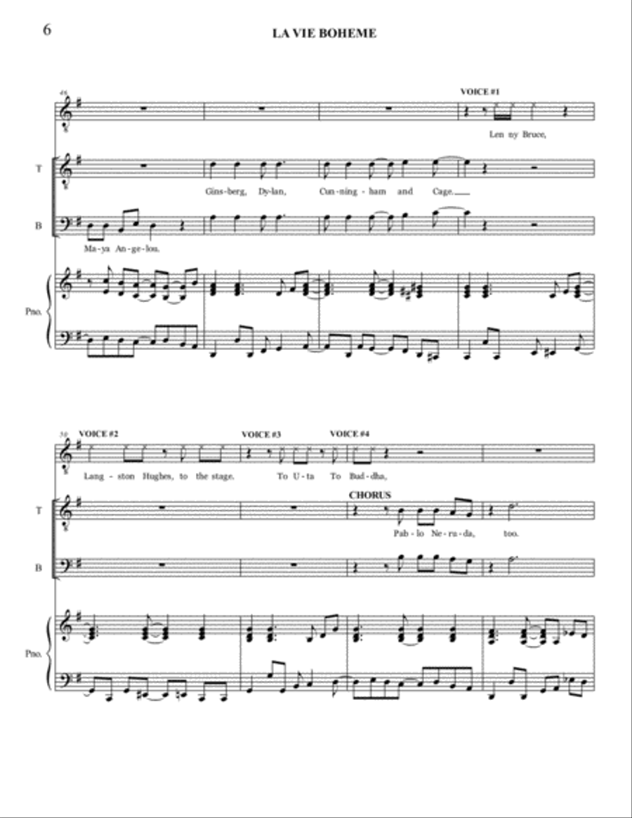 La Vie Boheme TTBB scores gallery preview page 6