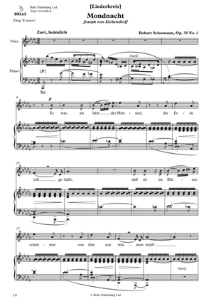 Mondnacht, Op. 39 No. 5 (D-flat Major)