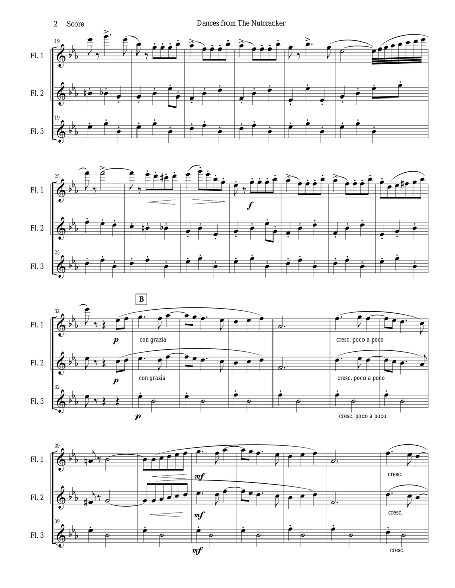 Flute Trio: Four Dances from The Nutcracker Flute Solo scores gallery preview page 2