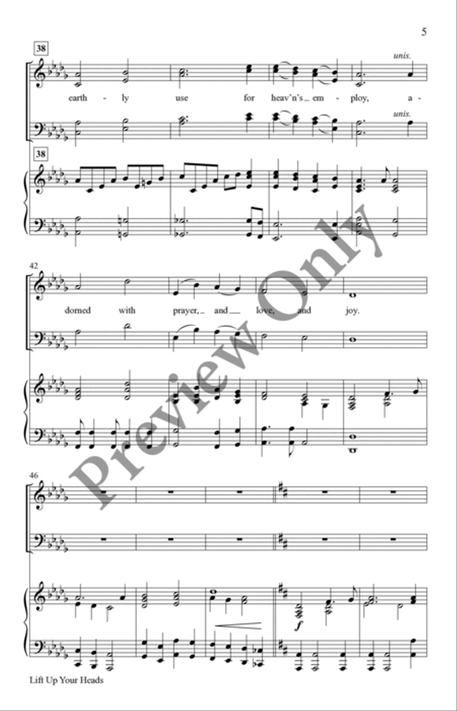 Lift Up Your Heads 4-Part scores gallery preview page 5