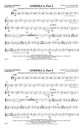 Book cover for Godzilla, Part 3: Bb Tenor Saxophone/Bartione Treble Clef