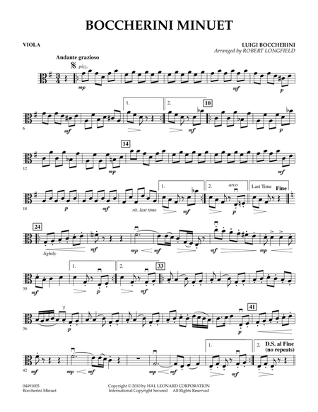 Boccherini Minuet - Viola