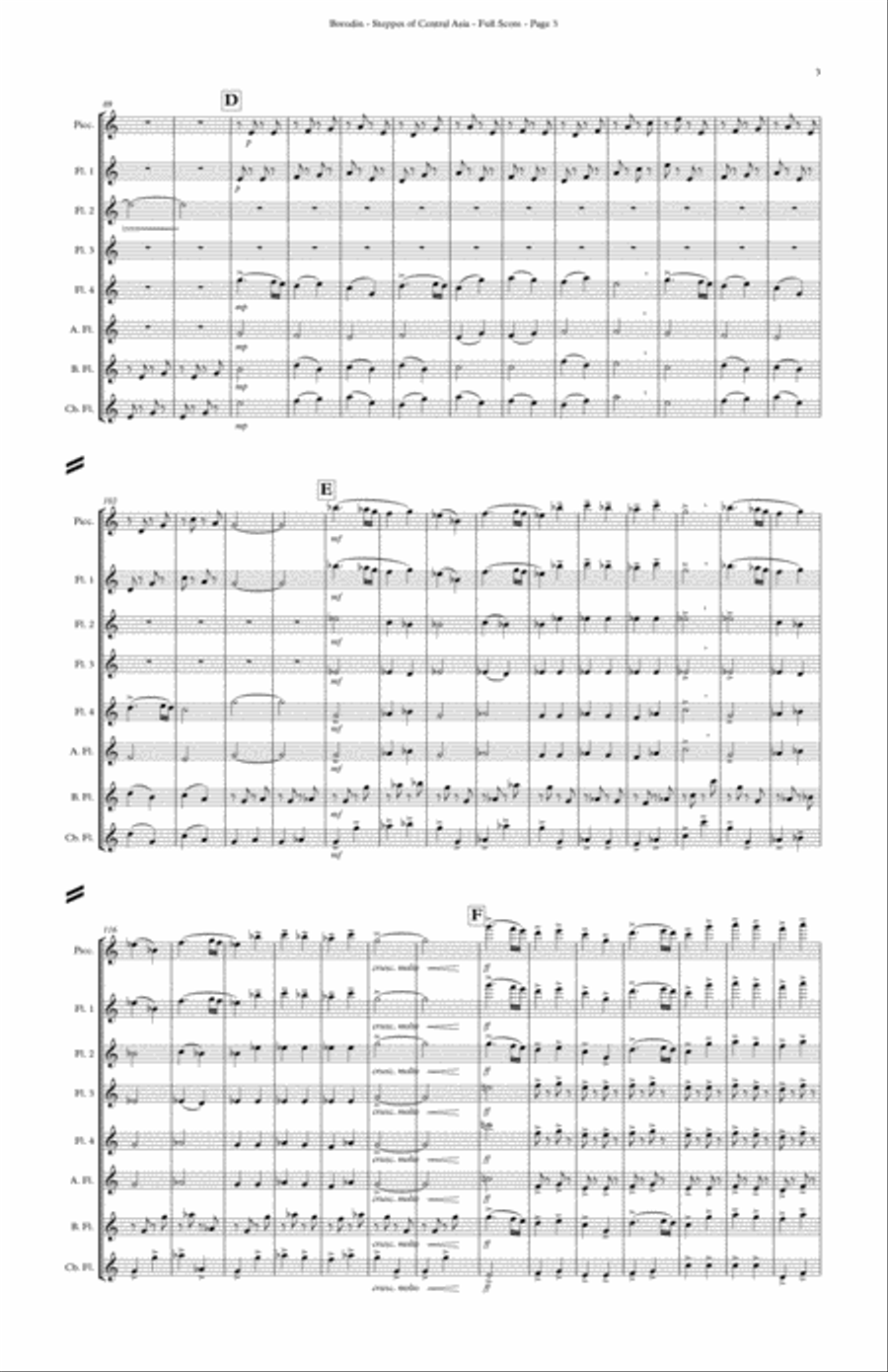 In the Steppes of Central Asia Flute Choir scores gallery preview page 5