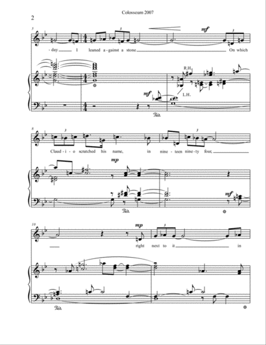 COLOSSEUM, Mvt.III from Letters from a Poet in Italy Voice scores gallery preview page 2