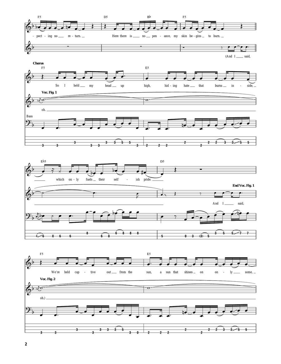 My Own Prison Guitar Tablature scores gallery preview page 2