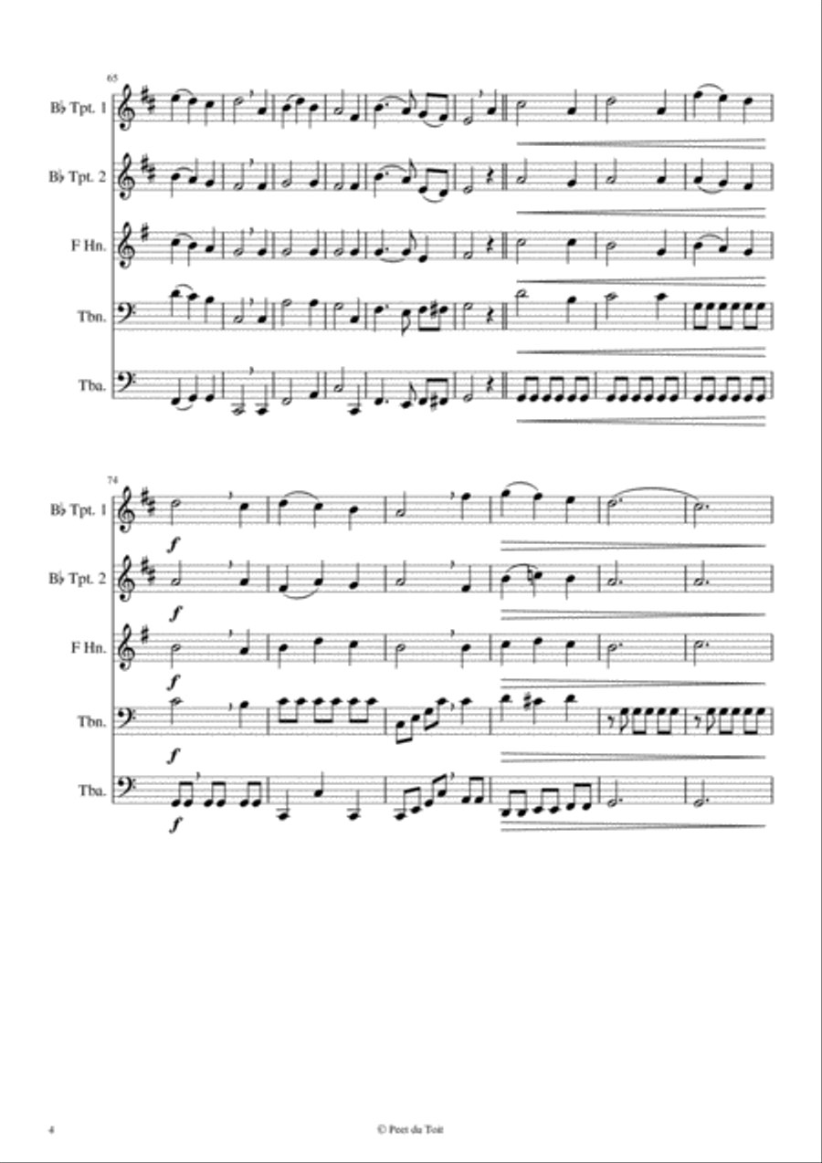 Ich bete an die Macht der Liebe Suite - D Bortniansky (Brass Quintet) Brass Quintet scores gallery preview page 4