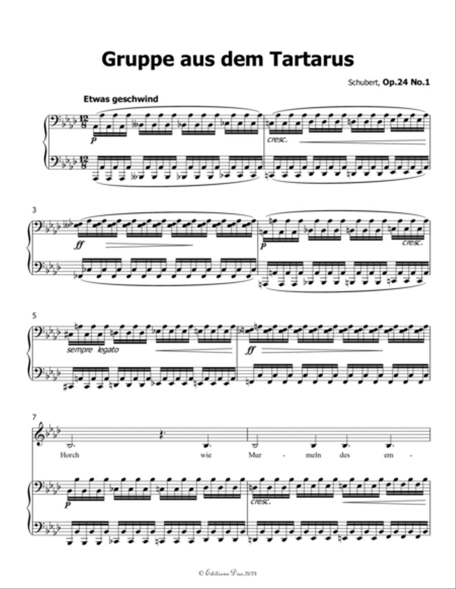 Gruppe aus dem Tartarus, by Schubert, Op.24 No.1, in A flat Major Voice scores gallery preview page 3