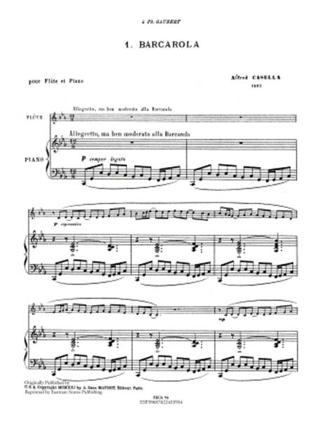 Barcarolle & scherzo [for] flute & piano