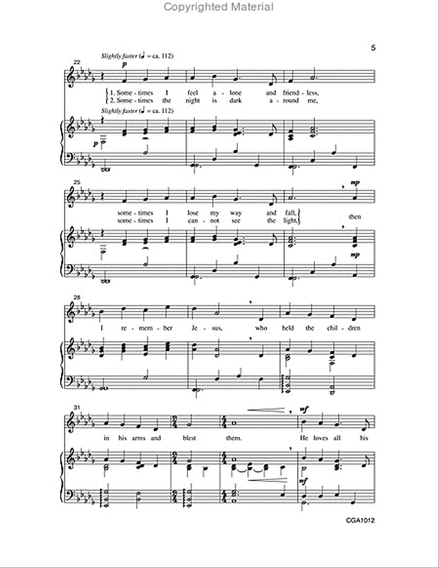 Every Day and Night the Lord Is With Me Unison Choir scores gallery preview page 4
