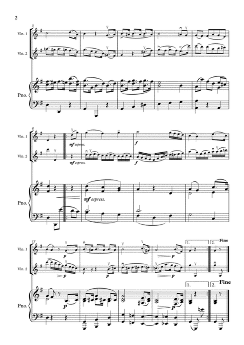 Beethoven - Minuet in G - 2nd. Violin Part & New Piano Part- Suzuki Bk.2