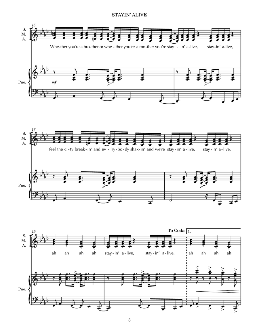 Stayin' Alive SSA scores gallery preview page 3