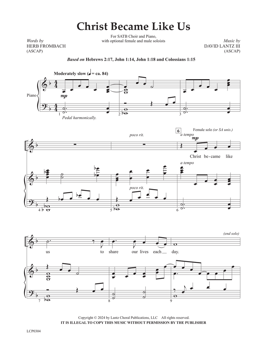 Christ Became Like Us Christ Became Like Us 4-Part scores gallery preview page 3