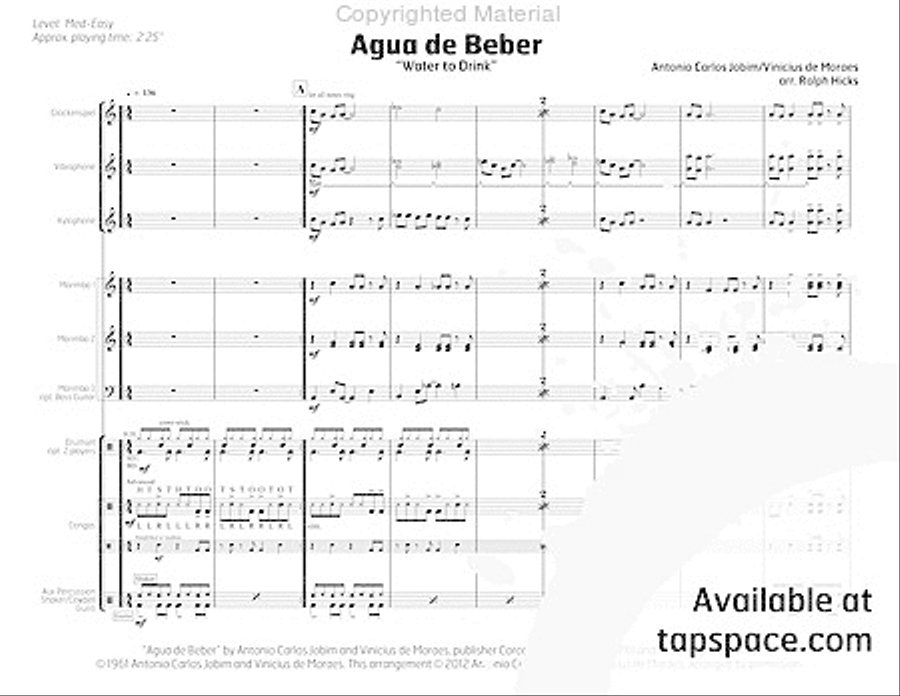 Agua de Beber Percussion Ensemble scores gallery preview page 5