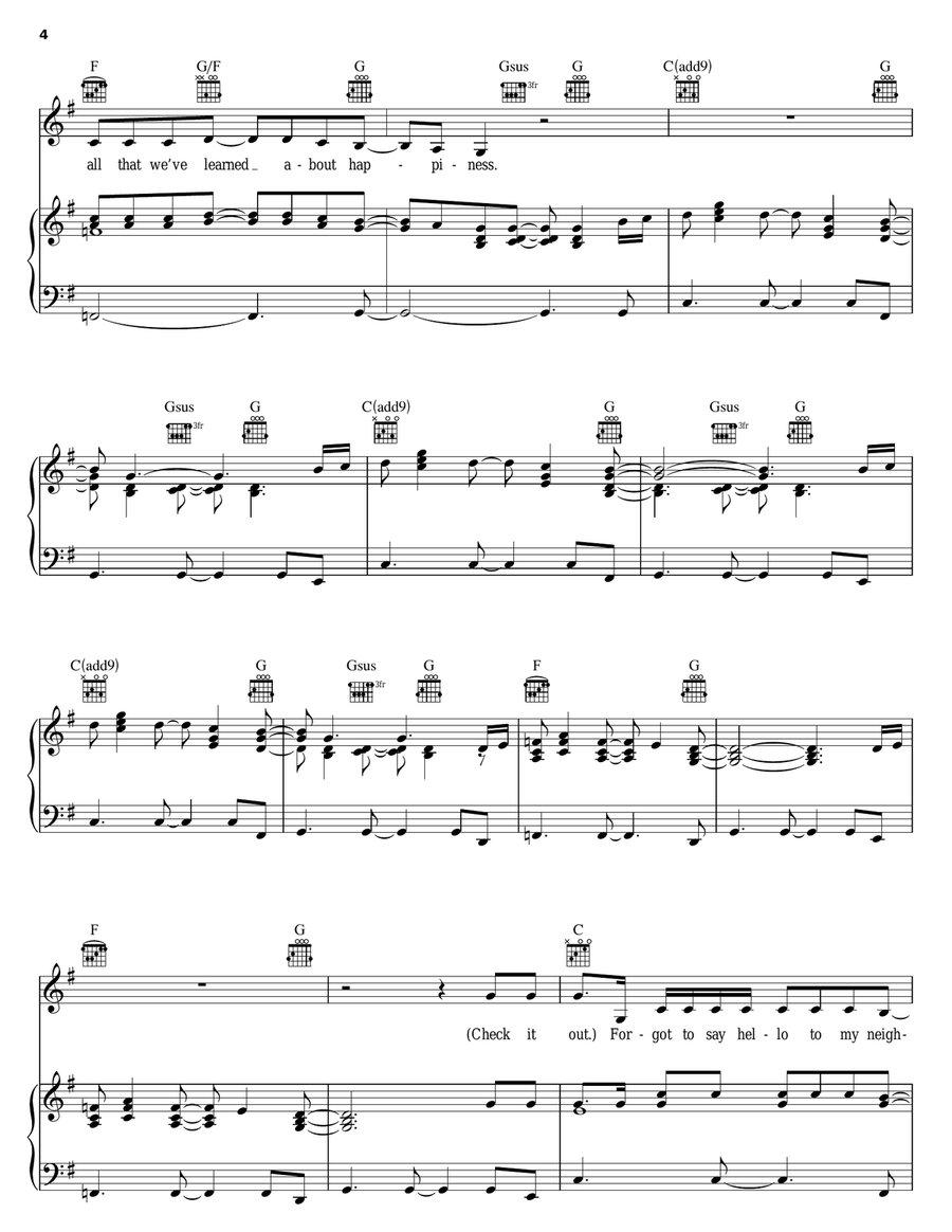 Check It Out Piano, Vocal, Guitar scores gallery preview page 4