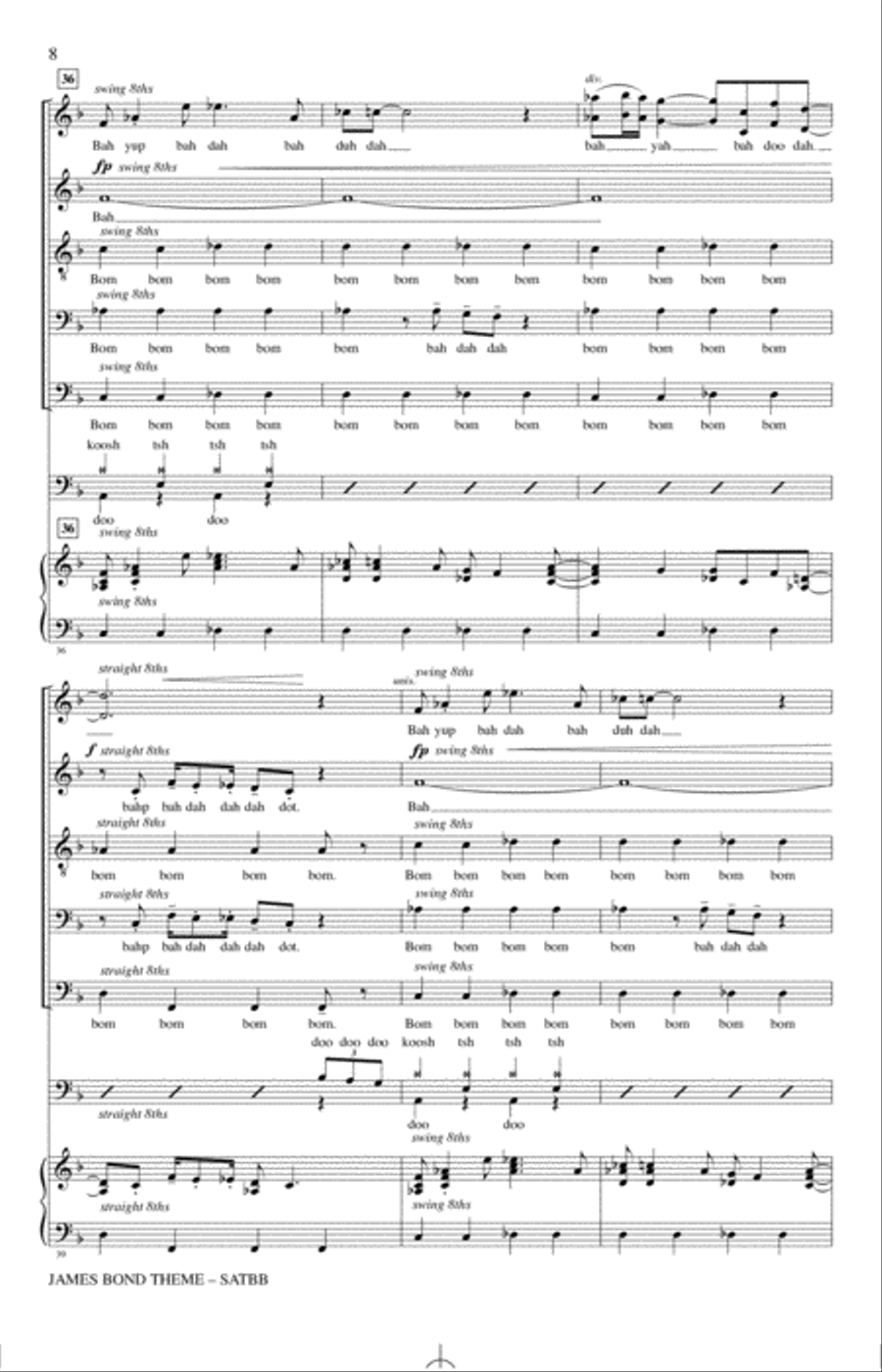 James Bond Theme (arr. Alan Billingsley) 4-Part scores gallery preview page 7