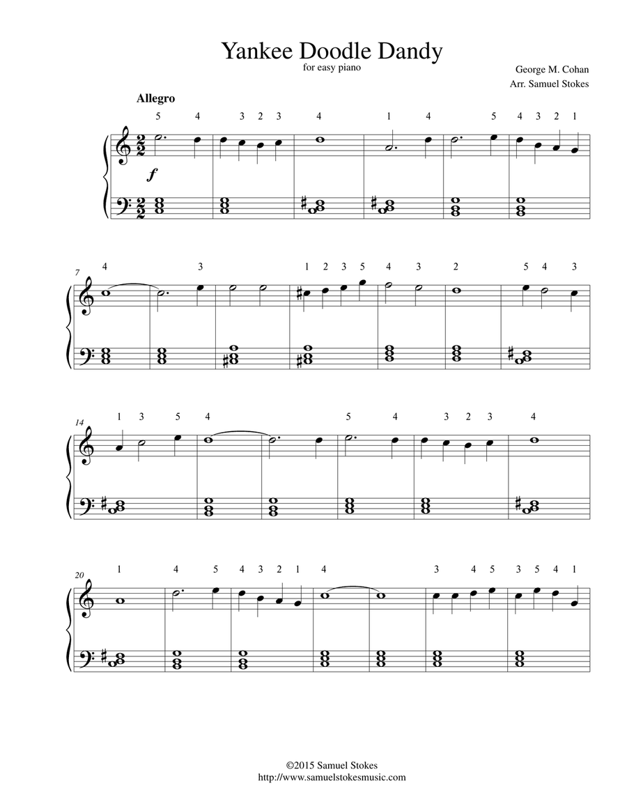 Yankee doodle easy shop piano
